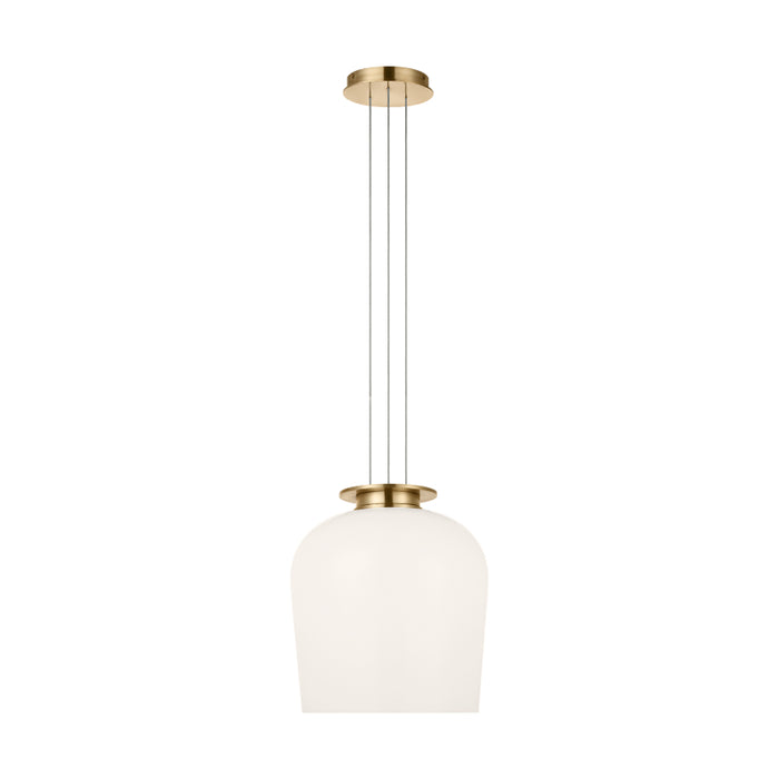 Visual Comfort SLPD624 Vetro 1-lt 12" LED Pendant - Hand Rubbed Antique Brass