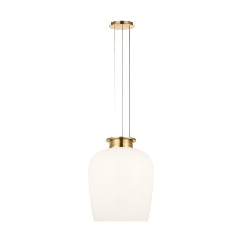 Visual Comfort SLPD625 Vetro 1-lt 17" LED Pendant - Hand Rubbed Antique Brass