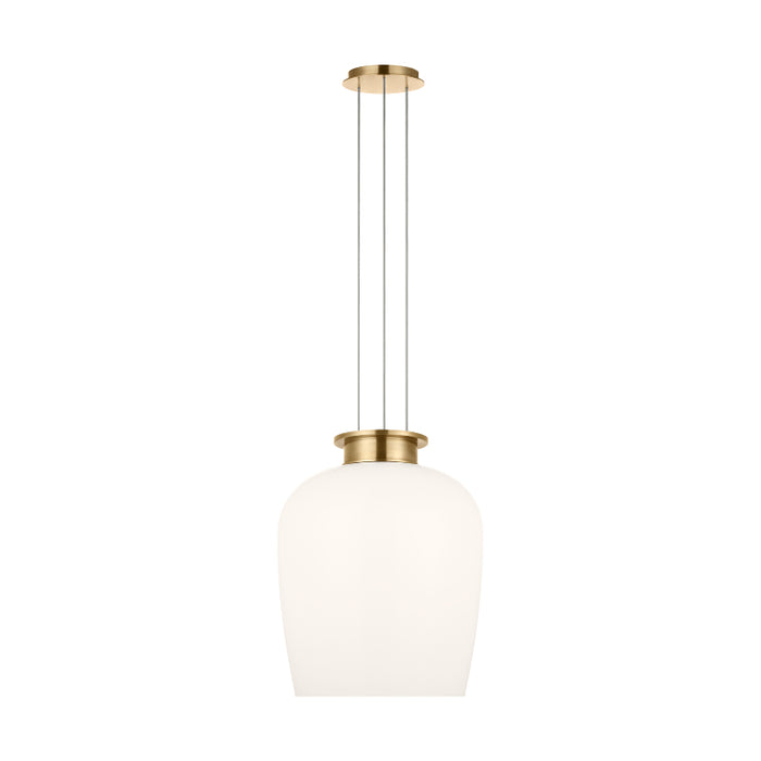 Visual Comfort SLPD625 Vetro 1-lt 17" LED Pendant - Hand Rubbed Antique Brass