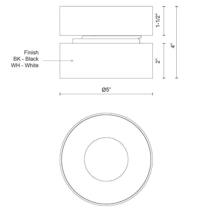 Kuzco FM9405-UNV Solo 1-lt 5" LED Flush Mount