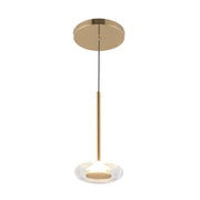 Kuzco PD97204 Stephord 1-lt 4" LED Pendant - Metailic Brass/Glear