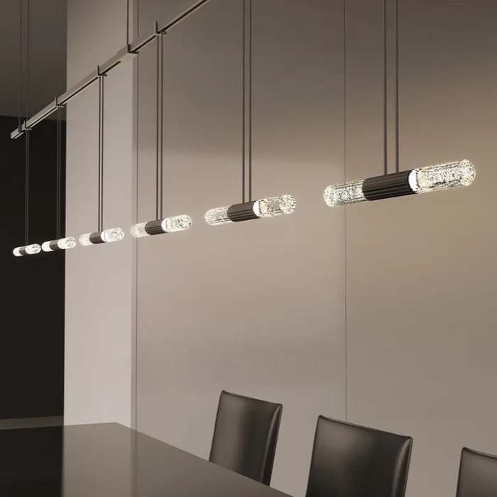Sonneman S1U36K Suspenders 36" 2-Bar In-Line with Crystal Double Glass Rod Luminaires