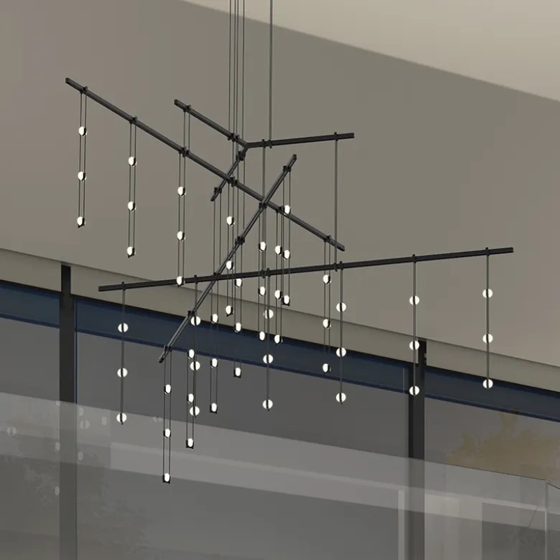 Sonneman S1D48K Suspenders  4-Tier Tri-Bar with Crystal Ladder Light Luminaires