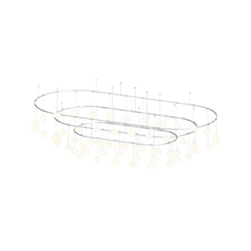 Sonneman SLS4238 Suspenders Path 3-Bar Racetrack with Height Adjustable Etched Globe Luminaires