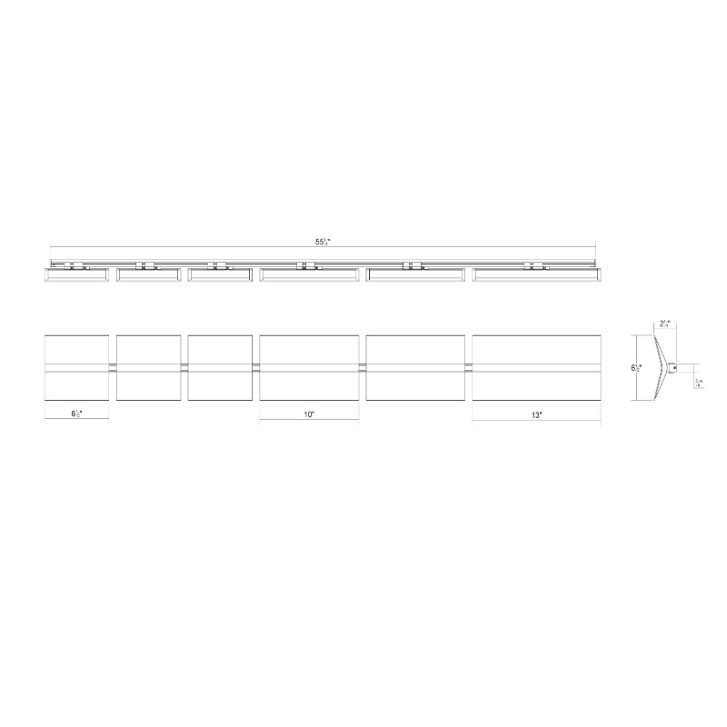 Sonneman 3445 Turo 6-lt 55" LED Wall Kit