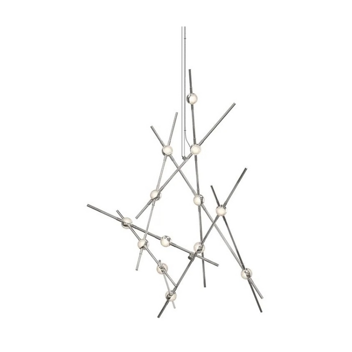 Sonneman 2151 Constellation Aquila 13-lt 26" LED Minor Chandelier - Satin Nickel/Clear Lens