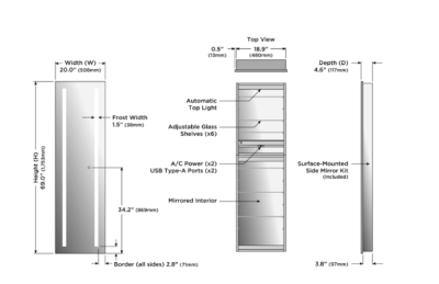 Ascension Lighted Mirror Wardrobe Cabinet