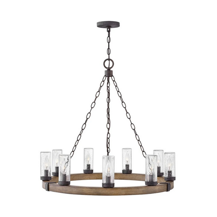 Hinkley 29208-LL Sawyer Large 9-lt 30" LED Outdoor Chandelier - Sequoia