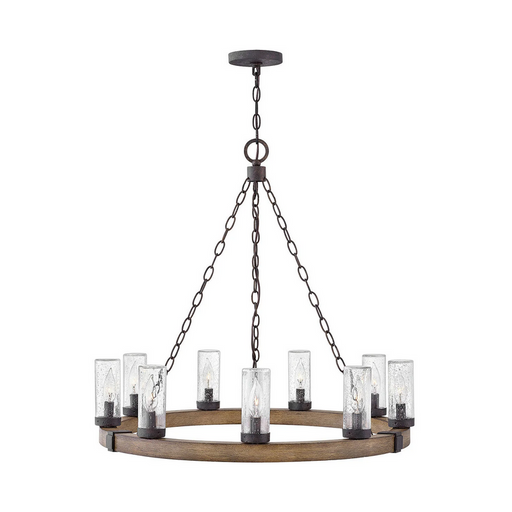 Hinkley 29208 Sawyer Large 9-lt 30" LED Outdoor Single Tier Chandelier, 12V - Sequoia