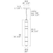 Leucos Stacking 90 1-lt 4" LED Vertical Pendant