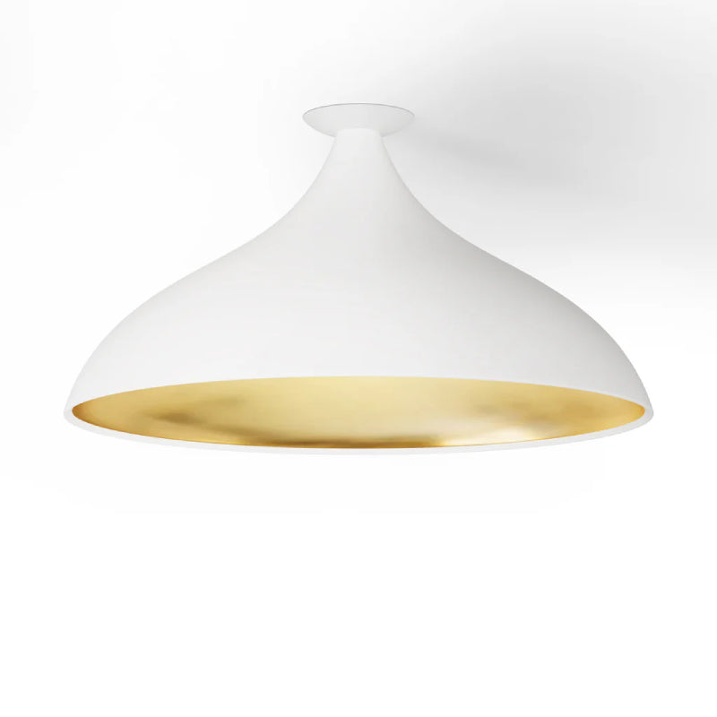 Pablo Designs Swell XL Wide 24" LED Flush Mount - White/Brass
