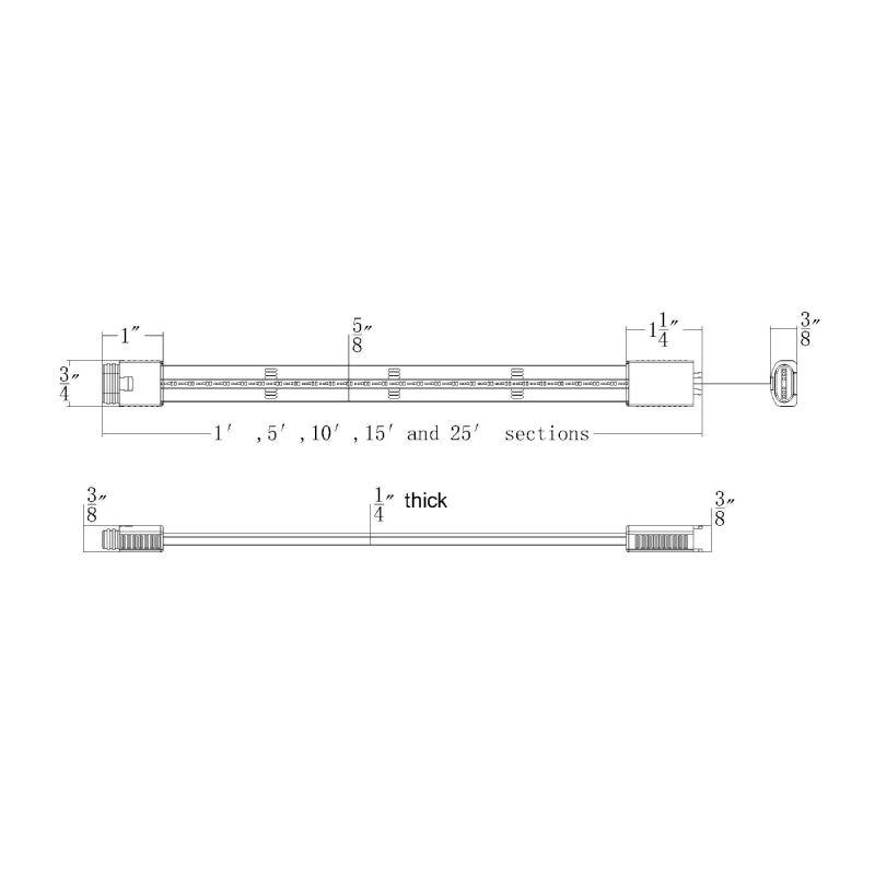 WAC T24-OD1-05 InvisiLED 5-ft Outdoor 24V Tape Light System, RGBWW