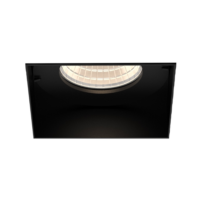 Eurofase TGO1STL Tango 1 Light 10W Square LED Trimless Fixed Downlight, Clear Lens - Black
