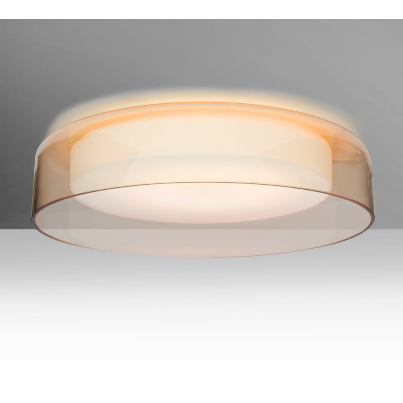 Besa TANGO15 Tango 15 1-lt 16" LED Flush Mount - Cognac/Opal Matte