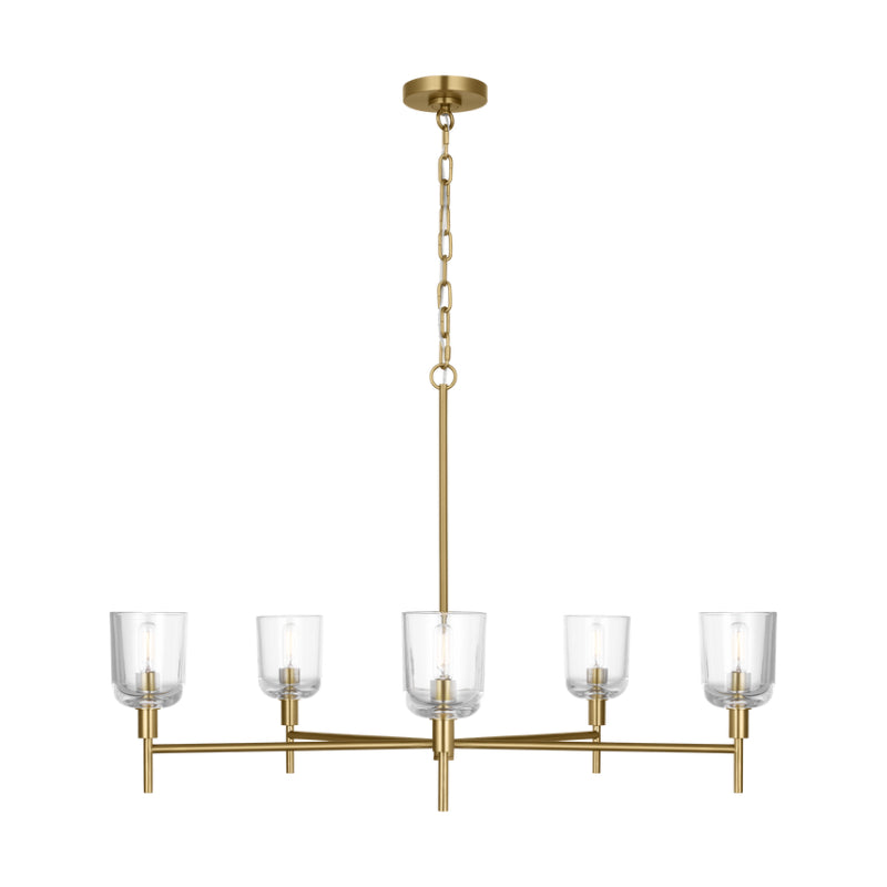 Visual Comfort TFC1135 Hartley 5-lt 36" Large Chandelier - Burnished Brass