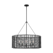 Visual Comfort TFC1155 Winslow 5-lt 36" LED Large Hanging Shade Chandelier - Aged Iron