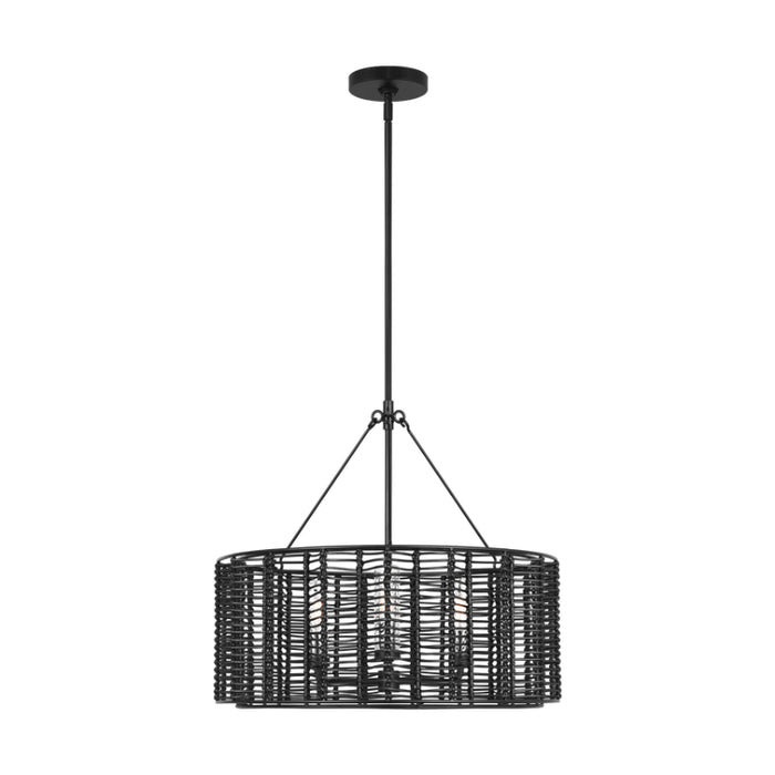 Visual Comfort TFC1163 Winslow 3-lt 24" LED Medium Hanging Shade Chandelier - Midnight Black