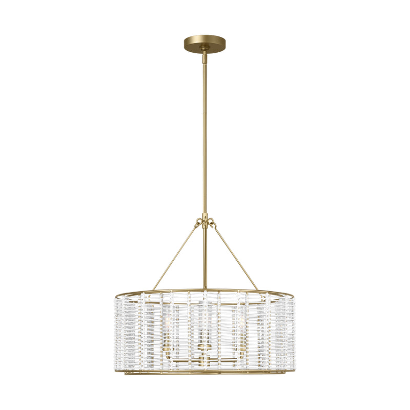 Visual Comfort TFC1163 Winslow 3-lt 24" LED Medium Hanging Shade Chandelier - Power-Coated Brass