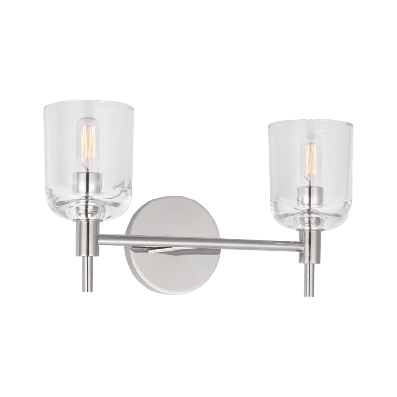 Visual Comfort TFV1002 Hartley 2-lt 15" LED Vanity Light - Polished Nickel