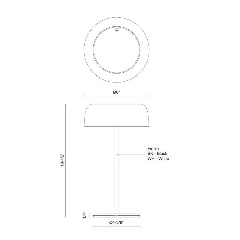 Kuzco TL68211 Brilla 1-lt 11" Tall LED Table Lamp
