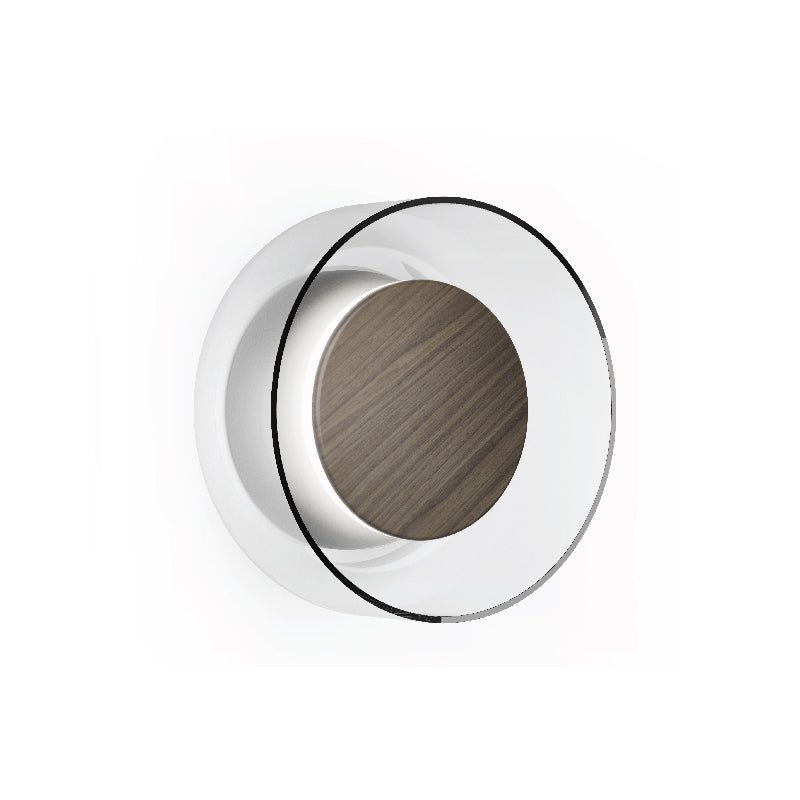 Pablo Designs Totem LED Wall Sconce, 3CCT Selectable - Matte Grey / Walnut Essence / Clear Glass