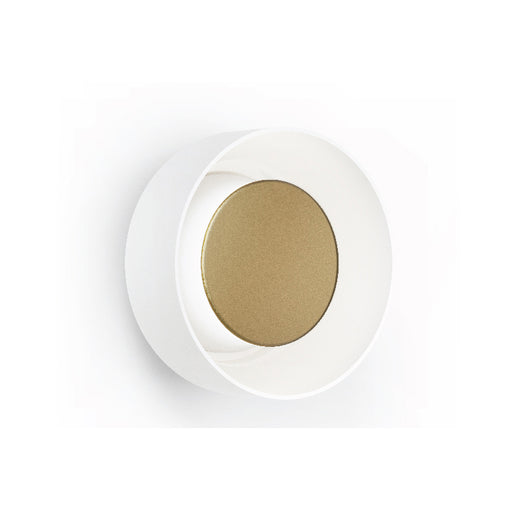 Pablo Designs Totem LED Wall Sconce, 3CCT Selectable - Matte White / Brushed Brass / Etched White Glass