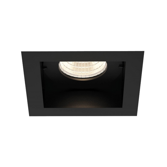 Eurofase TGO1ST Tango 1 Light 10W Square LED Fixed Downlight with Trim, Clear Lens - Black