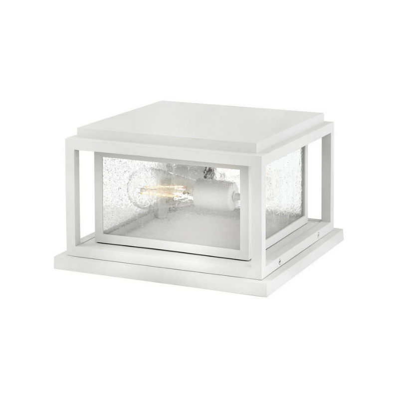 Hinkley 1008-LV Republic 2-lt 12" LED Outdoor Pier Mount Lantern - Textured White