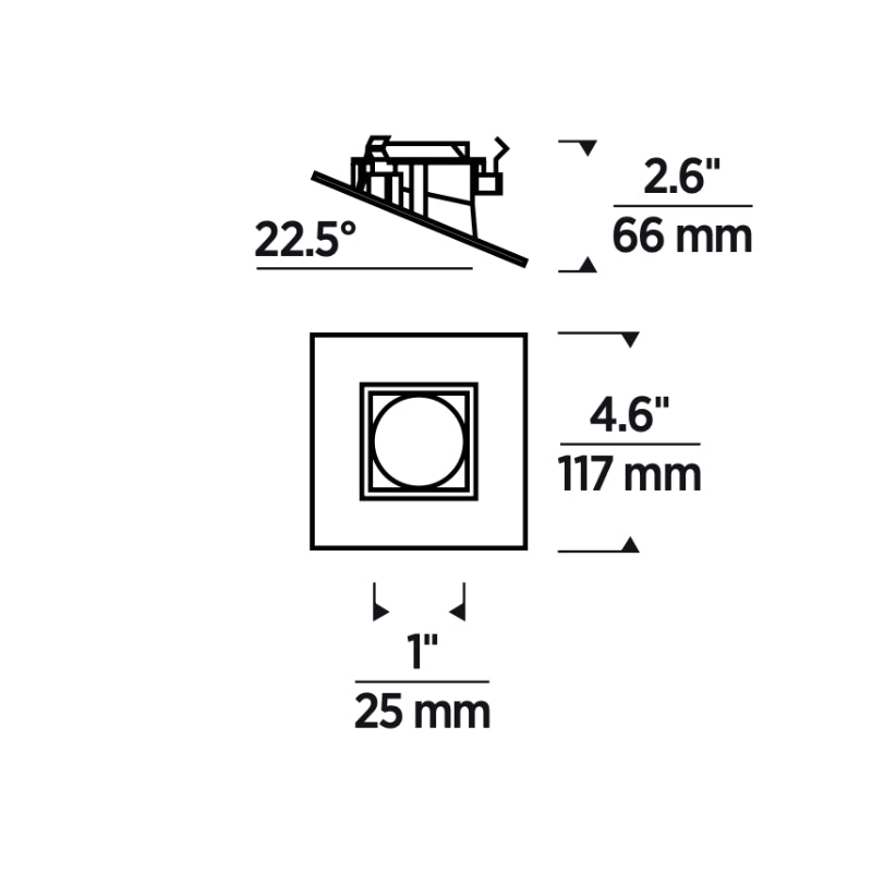 Verse 3" Square Sloped Fixed Flanged Trim, 2-Pack