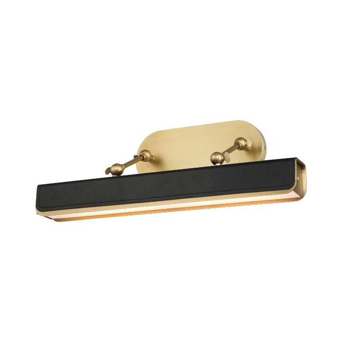 Alora PL307919 Valise Picture 1-lt 20" LED Picture Light with Tuxedo Leather - Vintage Brass/Tuxedo Leather