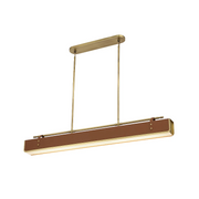 Alora PD307960 Valise 1-lt 60" LED Pendant - Vintage Brass/Cognac Leather