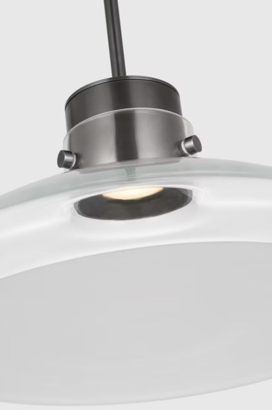 Visual Comfort AKPD593 Morgan 1-lt 22" LED Pendant - Burnished Bronze with Clear Glass