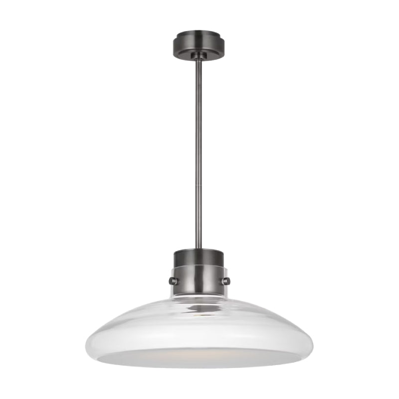 Visual Comfort AKPD593 Morgan 1-lt 22" LED Pendant - Burnished Bronze with Clear Glass