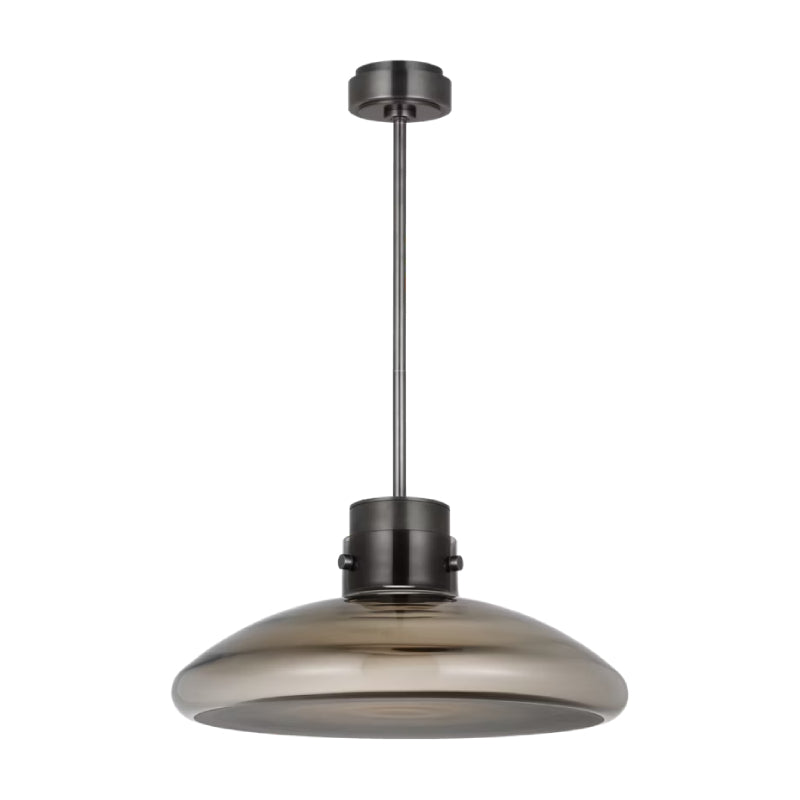 Visual Comfort AKPD593 Morgan 1-lt 22" LED Pendant - Burnished Bronze with Smoke Glass