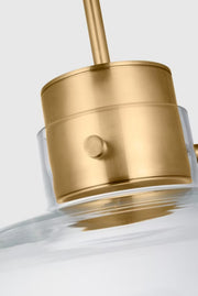 Visual Comfort AKPD593 Morgan 1-lt 22" LED Pendant - Hand-Rubbed Antique Brass with Clear Glass