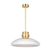Visual Comfort AKPD593 Morgan 1-lt 22" LED Pendant - Hand-Rubbed Antique Brass with Clear Glass