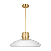 Visual Comfort AKPD593 Morgan 1-lt 22" LED Pendant - Hand-Rubbed Antique Brass with Clear Glass