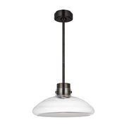 Visual Comfort AKPD594 Morgan 1-lt 16" LED Pendant - Burnished Bronze with Clear Glass