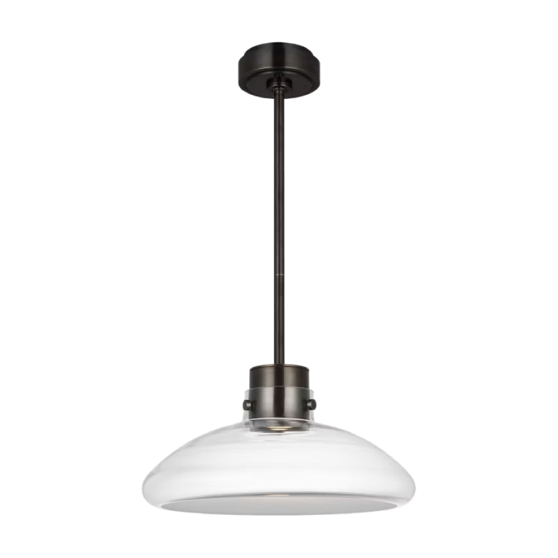 Visual Comfort AKPD594 Morgan 1-lt 16" LED Pendant - Burnished Bronze with Clear Glass
