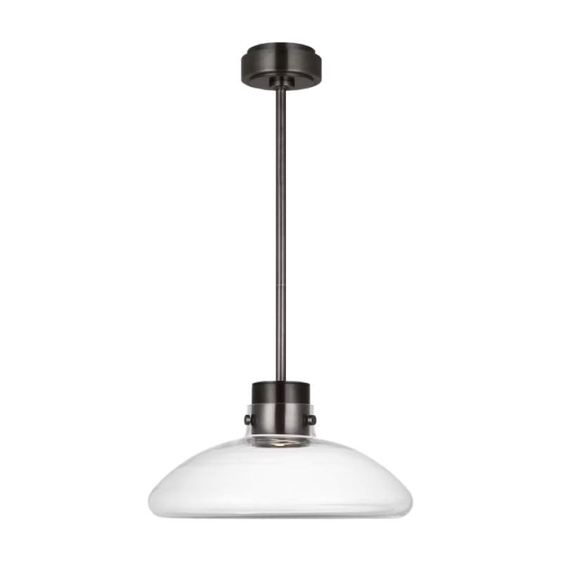 Visual Comfort AKPD594 Morgan 1-lt 16" LED Pendant - Burnished Bronze with Clear Glass