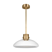 Visual Comfort AKPD594 Morgan 1-lt 16" LED Pendant - Hand-Rubbed Antique Brass with Clear Glass