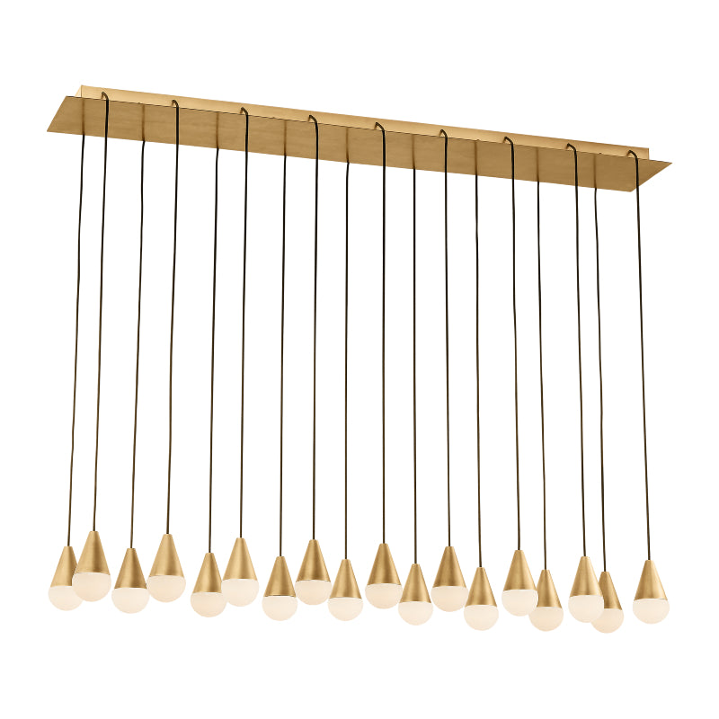 Visual Comfort SLCH516 Cupola Alabaster 18-lt 45" LED Chandelier - Hand Rubbed Antique Brass