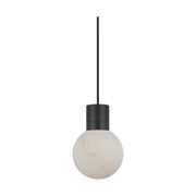 Visual Comfort SLPD541 Mina Alabaster 1-lt 5" LED Pendant - Black/Black cord