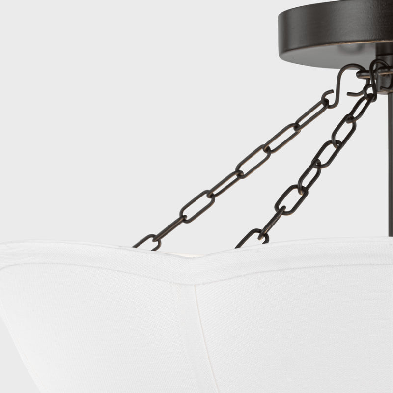 Visual Comfort AF1212 Stassi 2-lt 19" Medium Semi-Flush Mount - Aged Iron