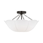 Visual Comfort AF1212 Stassi 2-lt 19" Medium Semi-Flush Mount - Aged Iron