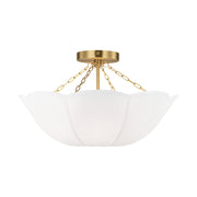 Visual Comfort AF1212 Stassi 2-lt 19" Medium Semi-Flush Mount - Burnished Brass