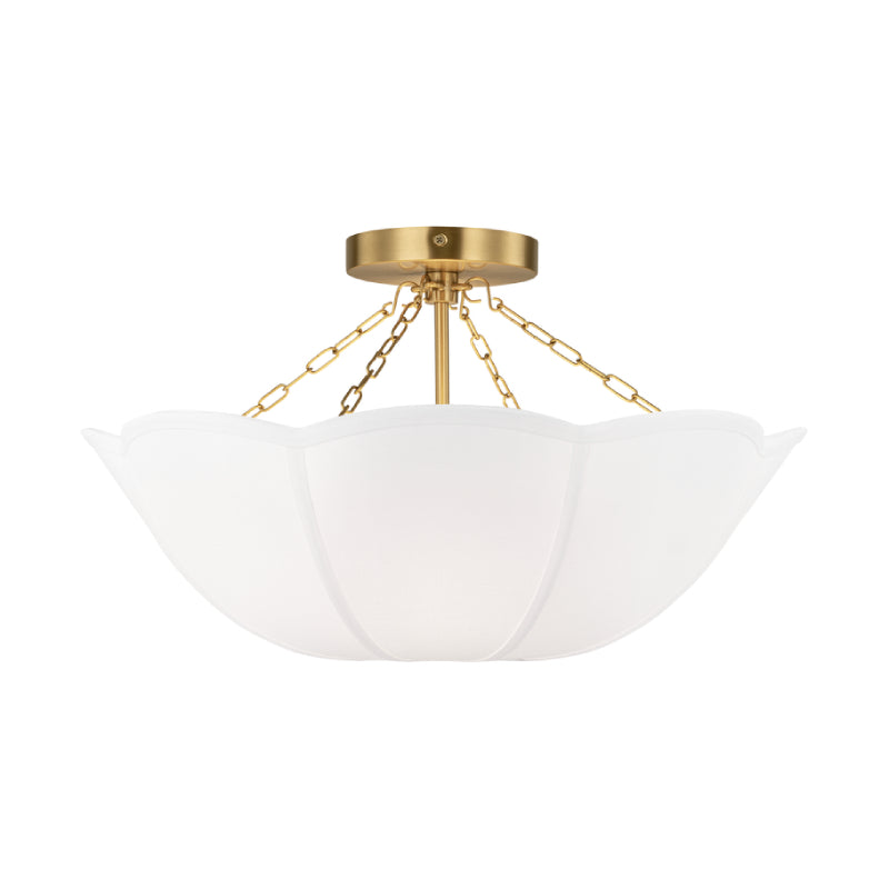 Visual Comfort AF1212 Stassi 2-lt 19" Medium Semi-Flush Mount - Burnished Brass