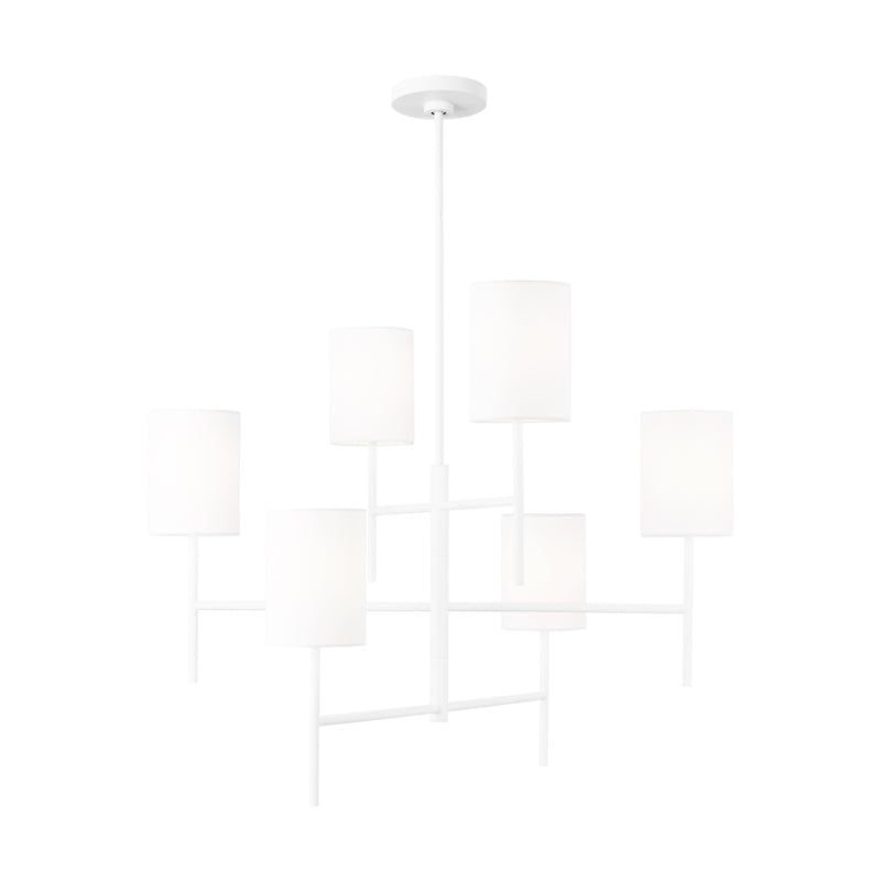 Visual Comfort BC1006 Key 6-lt 32" Large Chandelier - Matte White