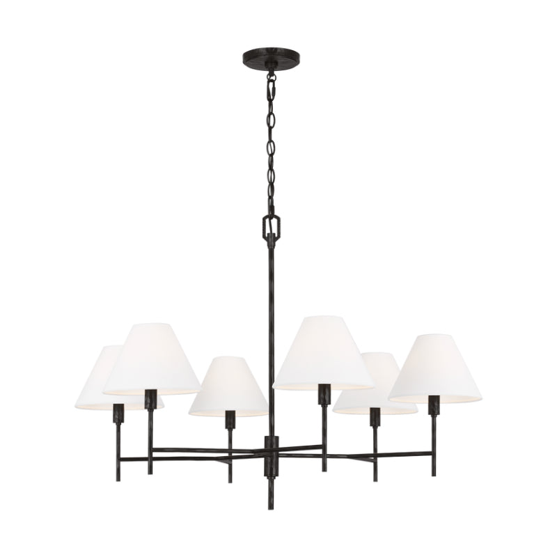 Visual Comfort CC1776 Ridgewood 6-lt 36" Large Chandelier - Aged Iron