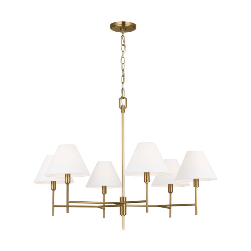 Visual Comfort CC1776 Ridgewood 6-lt 36" Large Chandelier - Burnished Brass